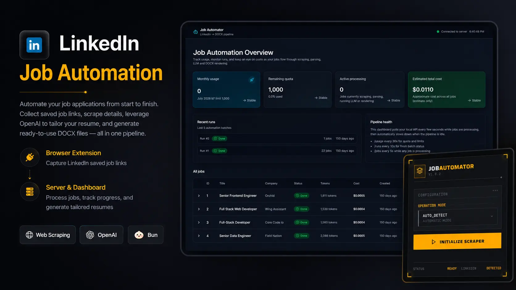 LinkedIn Job Automation & AI Resume Generator Thumbnail